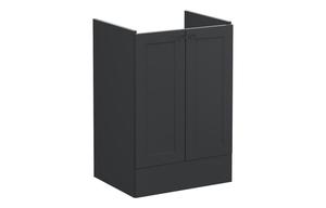 VitrA Root Classic 60cm 2 Door Floor Standing Washbasin Unit - Matt Graphite
